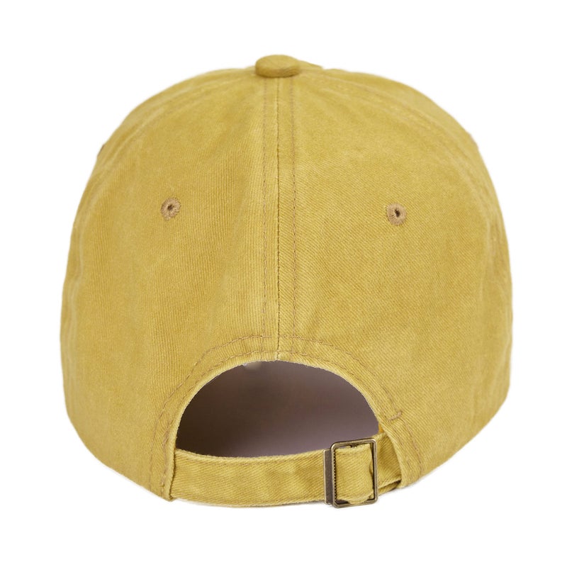 LANGZHEN Unisex Baseball Cap 100% Cotton Fits Men Women Washed Denim Adjustable Dad Hat(Yellow, Large) - Image 3